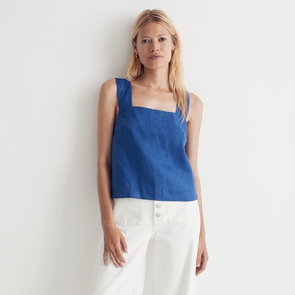 Madewell 100% Linen Cross-Back Sleeveless Top - Picture 2 of 4